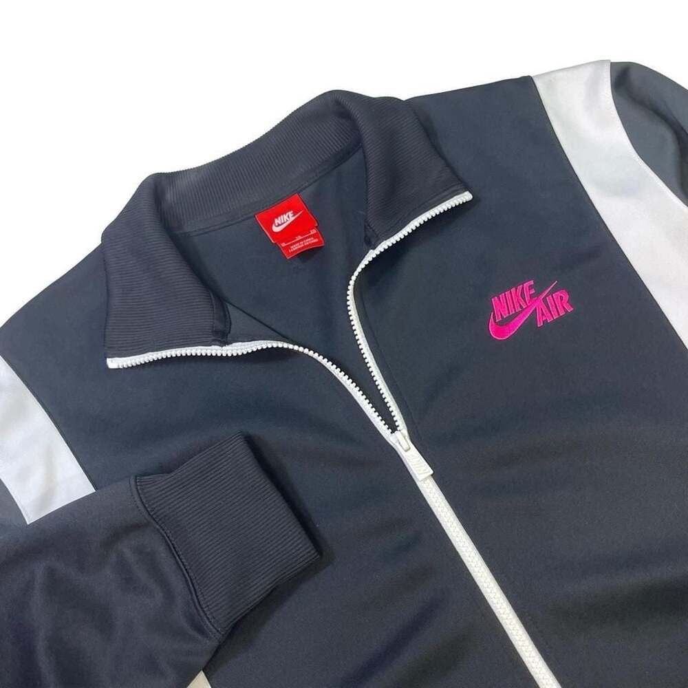 Nike Air Women's Full Zip Track Jacket in Black and White w Pink Logo XL